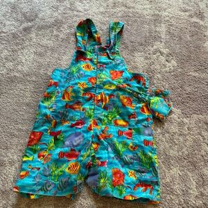 Tropical Art Boys 9M VINTAGE 90’s Fish Overalls